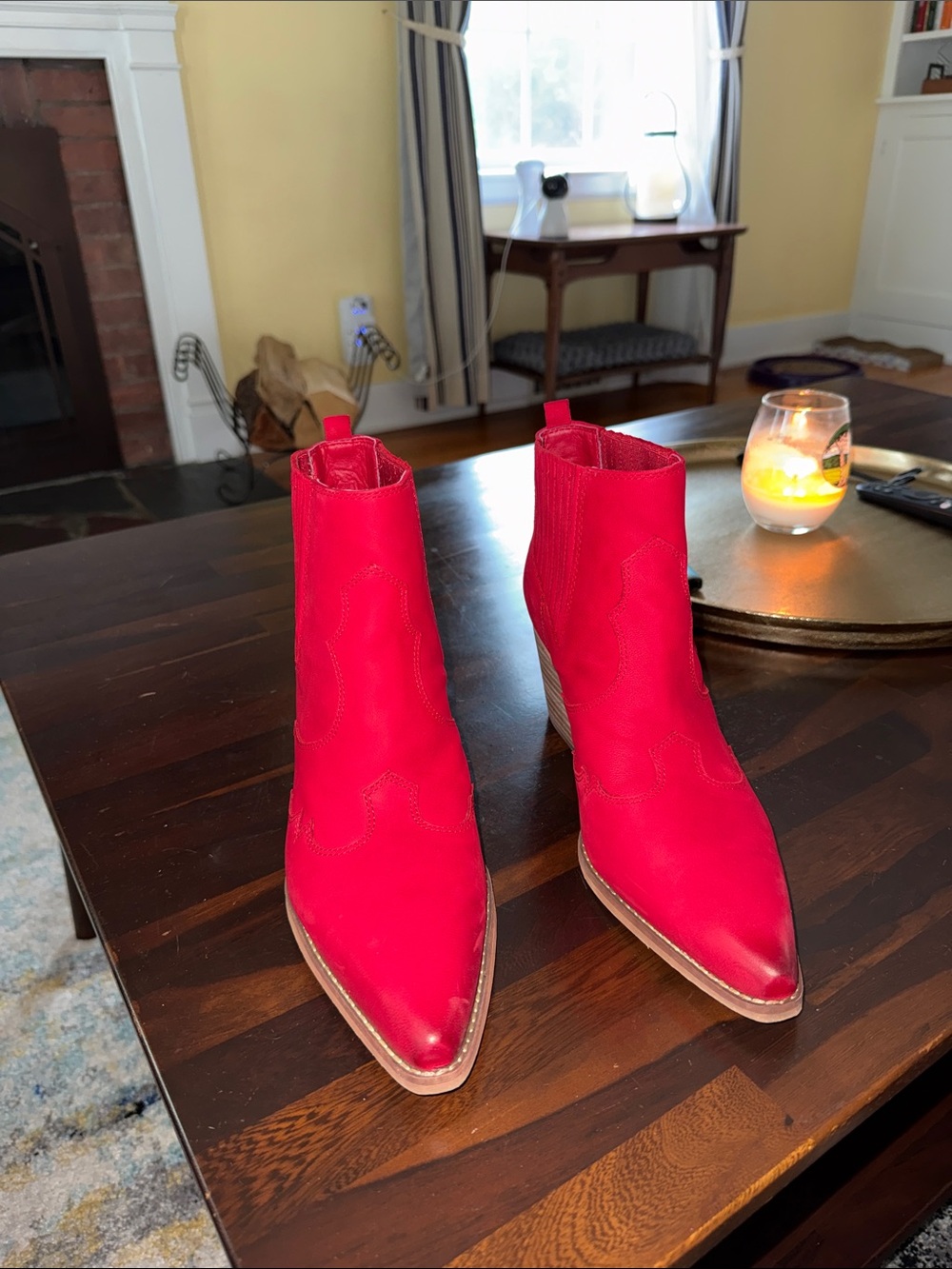 Sam Edelman Bright Red Pointed Ankle Booties